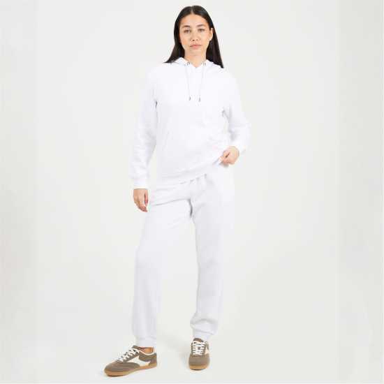 Brave Soul Pullover Hooded Sweatshirt With Kangaroo Pocket White 