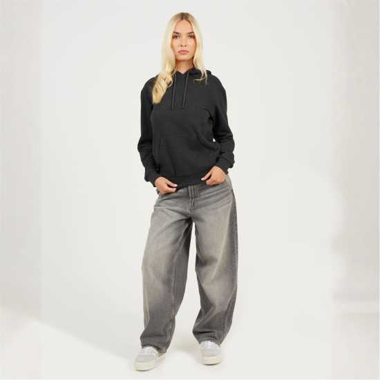 Brave Soul Pullover Hooded Sweatshirt With Kangaroo Pocket Charcoal 