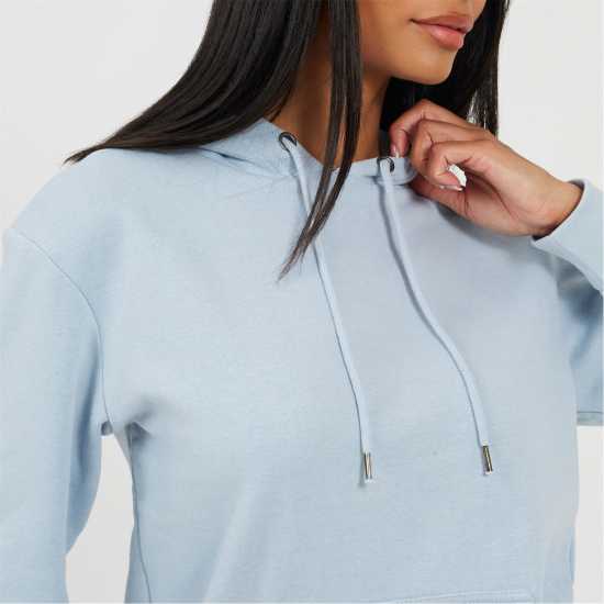 Brave Soul Pullover Hooded Sweatshirt With Kangaroo Pocket Pale Blue 
