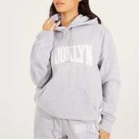 Brave Soul Bs Womens Hooded Sweatshirt With Brooklyn Chest Print  