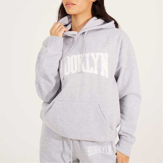 Brave Soul Bs Womens Hooded Sweatshirt With Brooklyn Chest Print  