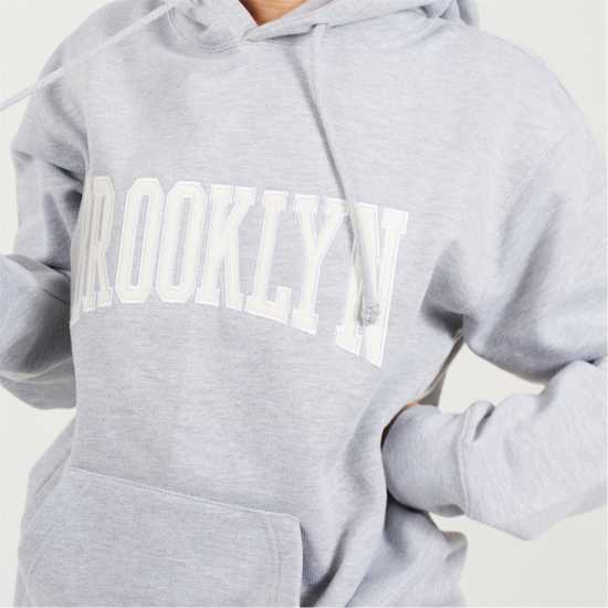 Brave Soul Bs Womens Hooded Sweatshirt With Brooklyn Chest Print  