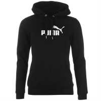 Puma Logo Ladies Hoody Black/White Дамски суичъри и блузи с качулки