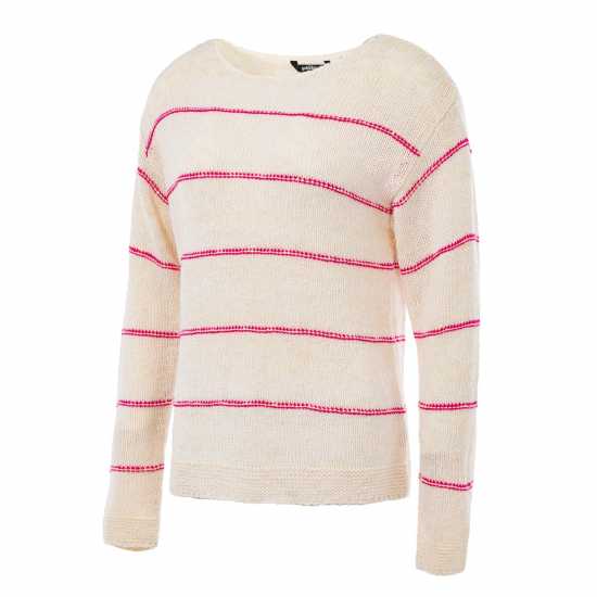 Golddigga Knit Crew Ld99 White/Pink Дамски пуловери и жилетки