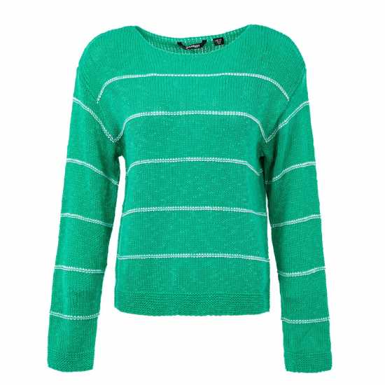 Golddigga Knit Crew Ld99 Green/White Дамски пуловери и жилетки
