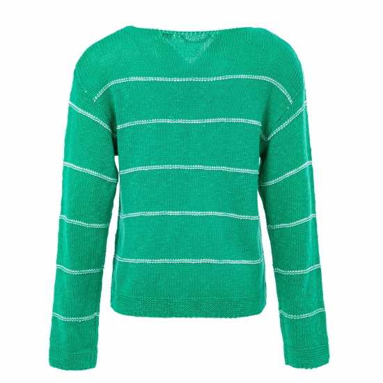 Golddigga Knit Crew Ld99 Green/White Дамски пуловери и жилетки