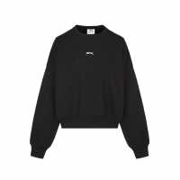 Slazenger Дамска Блуза Обло Деколте Crew Jumper Ladies Черно Дамско облекло плюс размер
