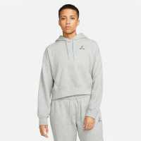 Nike Air Jordan Essential Fleece Hoodie Womens Grey Heather Дамски суичъри и блузи с качулки