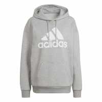 Adidas Badge Of Sport Hoodie Ladies Grey Marl Дамски суичъри и блузи с качулки