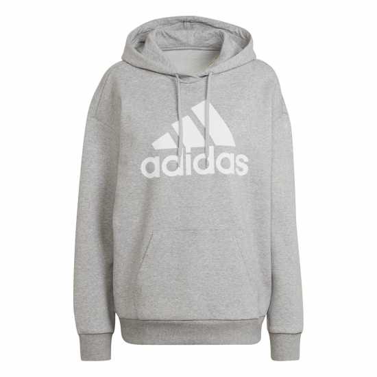 Adidas Badge Of Sport Hoodie Ladies Grey Marl - Дамски суичъри и блузи с качулки