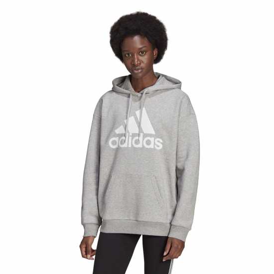 Adidas Badge Of Sport Hoodie Ladies Сив марл Дамски суичъри и блузи с качулки