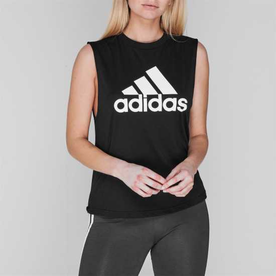 Adidas Badge Of Sport Hoodie Ladies Black/White Дамски суичъри и блузи с качулки