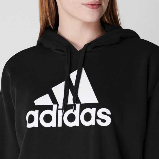 Adidas Badge Of Sport Hoodie Ladies Black/White Дамски суичъри и блузи с качулки