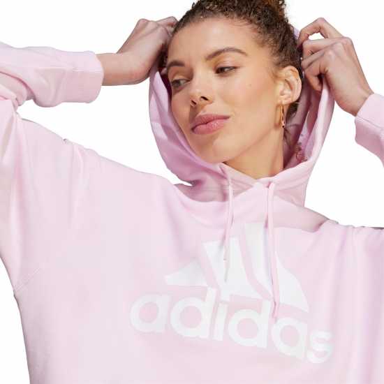 Adidas Badge Of Sport Hoodie Ladies Pink/Wht Дамски суичъри и блузи с качулки
