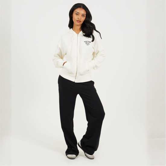 Brave Soul Bs Womens Zip Through Hooded Sweatshirt With New York Embroidery  