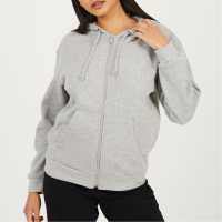Brave Soul Zip Hoody Ld99 Grey Marl 