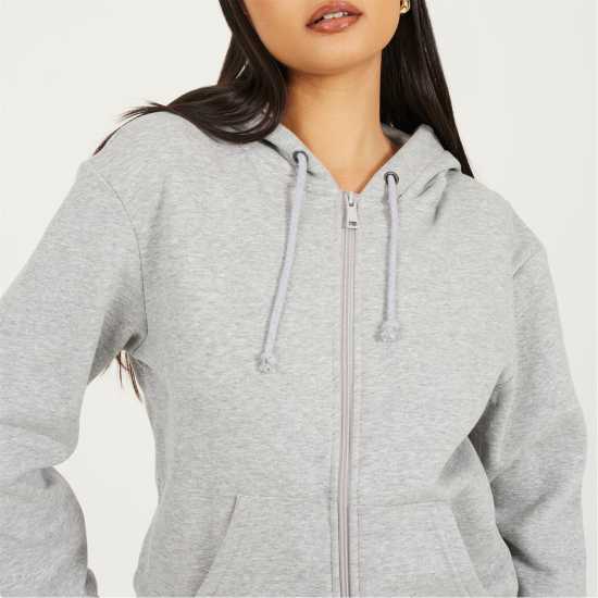 Brave Soul Zip Hoody Ld99 Grey Marl 