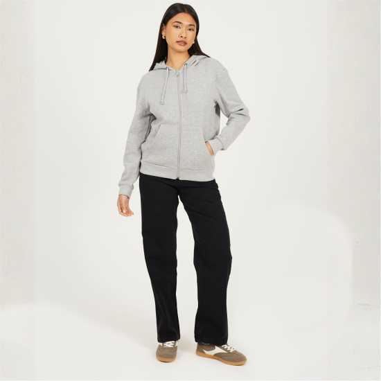 Brave Soul Zip Hoody Ld99 Grey Marl 