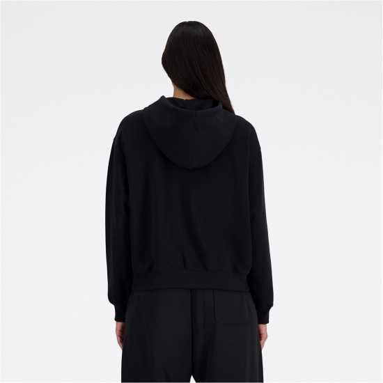New Balance Balance French Terry Full Zip Hoody Womens Black Дамски суичъри и блузи с качулки