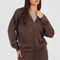 Brave Soul Bs Womens Zip Through Hooded Scuba Sweatshirt  