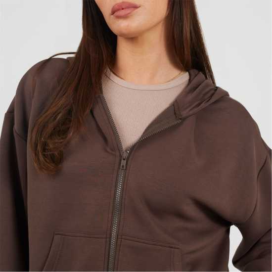 Brave Soul Bs Womens Zip Through Hooded Scuba Sweatshirt  