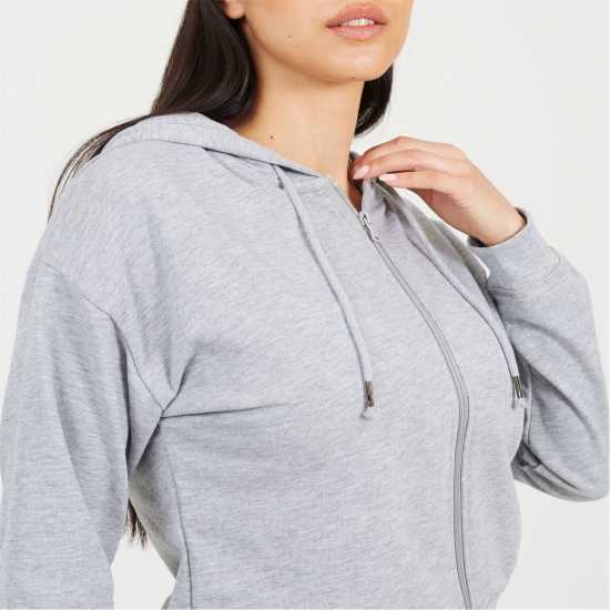 Brave Soul Bs Zip Crop Hd Ld99 Grey Marl 