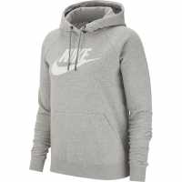 Nike Sportswear Essential Fleece Pullover Hoodie Womens Grey Hth/ Whi Дамски суичъри и блузи с качулки