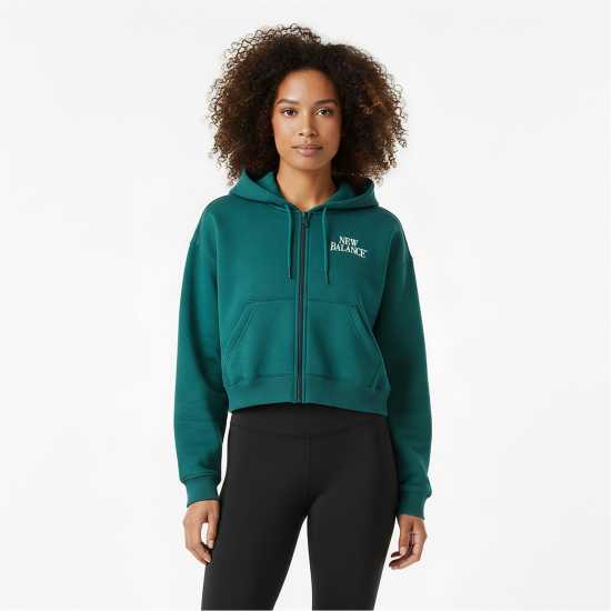 New Balance Womens Trackside Zip Hoodie Navy New Balance Womens Trackside Zip Hoodie Navy