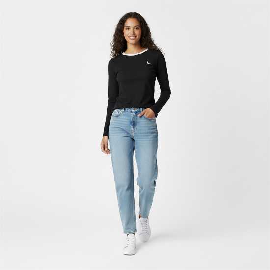 Jack Wills Jack Trinkey Long Sleeve Ringer T-Shirt Черно 