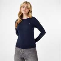 Jack Wills Trinkey Long Sleeve Ringer T-Shirt Navy Дамски тениски и фланелки