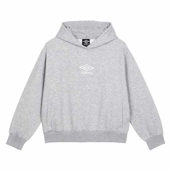 Umbro Hoodie Womens Сив меланж/Бял Дамски суичъри и блузи с качулки