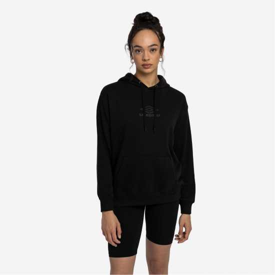 Umbro Diamond Hoodie Womens Черно / Черно Дамски суичъри и блузи с качулки