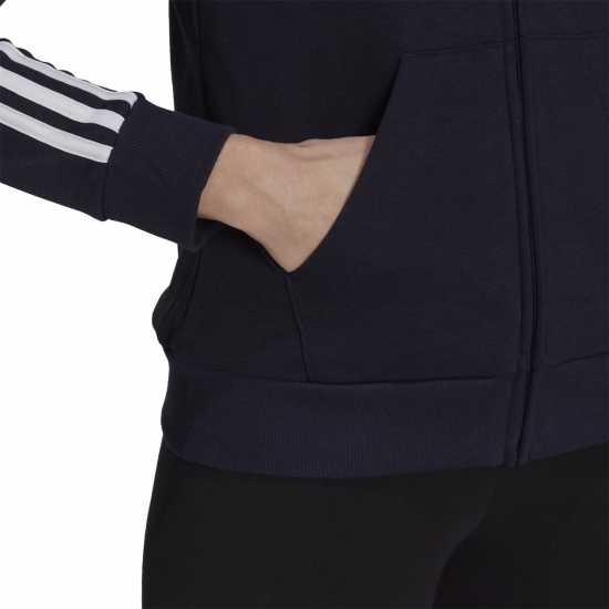 Adidas 3 Stripe Zip Track Hoodie Ladies Legend Ink Дамски суичъри и блузи с качулки