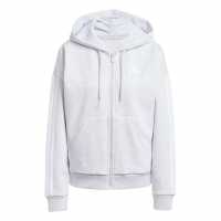 Adidas Essentials 3 Stripe Zip Track Hoodie Womens Grey 