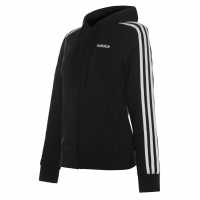 Adidas 3 Stripe Zip Track Hoodie Ladies Black/White Дамски суичъри и блузи с качулки