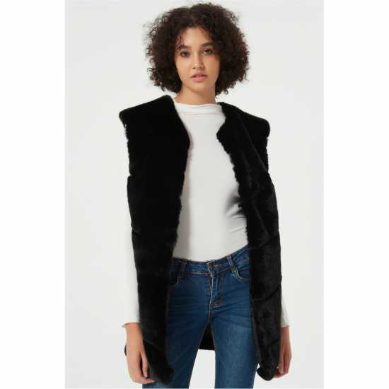 Be You Faux Fur Panel Gillet  Дамски якета и палта