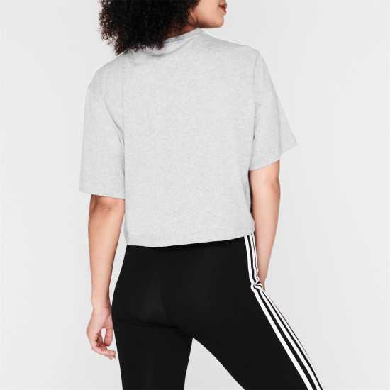 Adidas Тениска 3S Crop T Shirt Womens Med Grey - Дамски тениски с яка