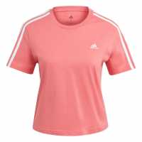 Adidas Тениска 3S Crop T Shirt Womens Hazy Rose Дамски тениски с яка