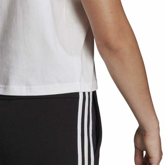 Adidas Тениска 3S Crop T Shirt Womens Бяло/Черно Дамски тениски с яка