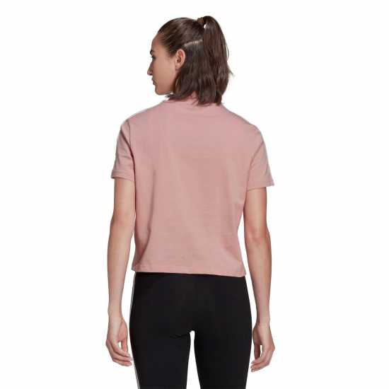 Adidas Тениска 3S Crop T Shirt Womens Pink Дамски тениски с яка