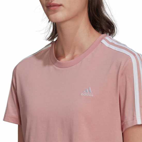 Adidas Тениска 3S Crop T Shirt Womens Pink Дамски тениски с яка