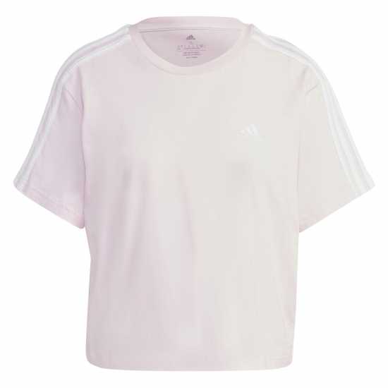 Adidas Тениска 3S Crop T Shirt Womens Light Pink Дамско облекло плюс размер