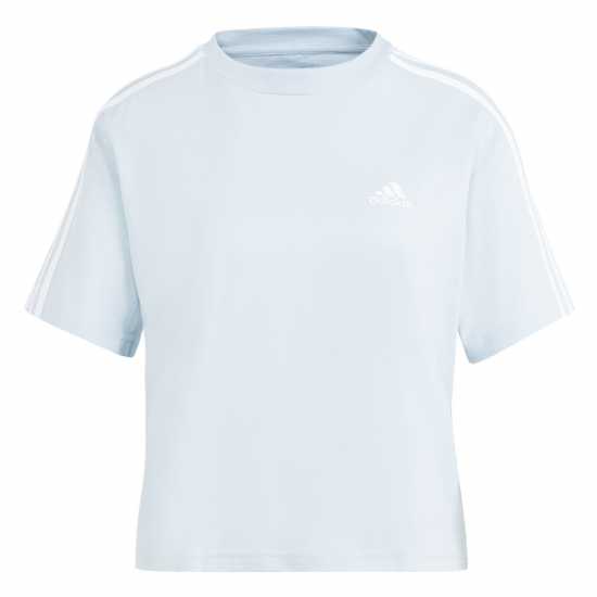 Adidas Тениска 3S Crop T Shirt Womens Wonder Blue Дамско облекло плюс размер