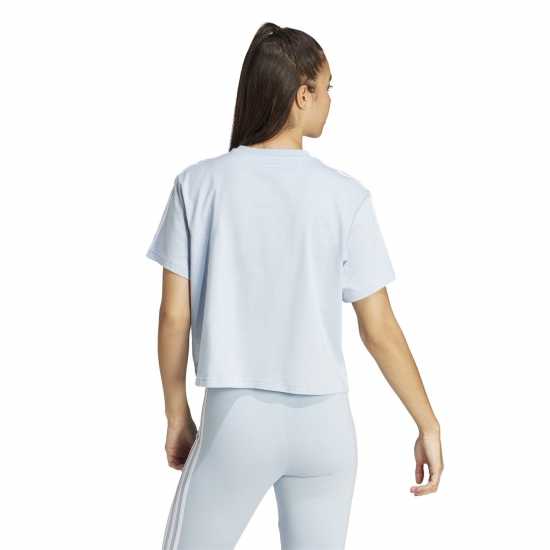 Adidas Тениска 3S Crop T Shirt Womens Wonder Blue Дамско облекло плюс размер