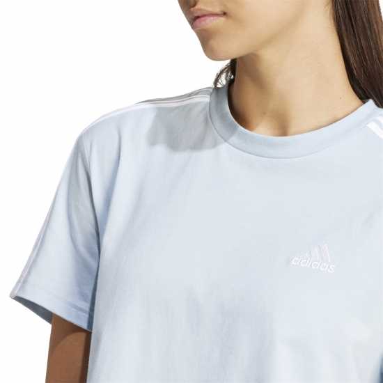 Adidas Тениска 3S Crop T Shirt Womens Wonder Blue Дамско облекло плюс размер