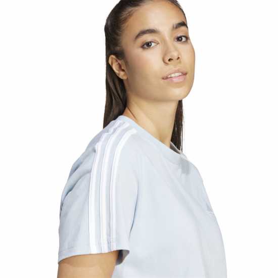 Adidas Тениска 3S Crop T Shirt Womens Wonder Blue Дамско облекло плюс размер