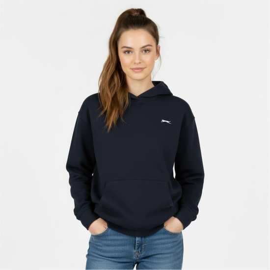 Slazenger Fleece Hoodie Womens Морска синьо Дамски суичъри и блузи с качулки