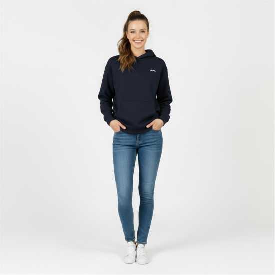 Slazenger Fleece Hoodie Womens Морска синьо Дамски суичъри и блузи с качулки