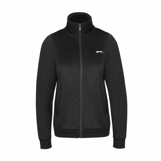 Slazenger Дамско Яке Fitted Zip Through Jacket Womens Черно Дамски полар
