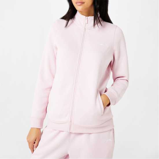 Slazenger Дамско Яке Fitted Zip Through Jacket Womens Baby Pink Дамски полар